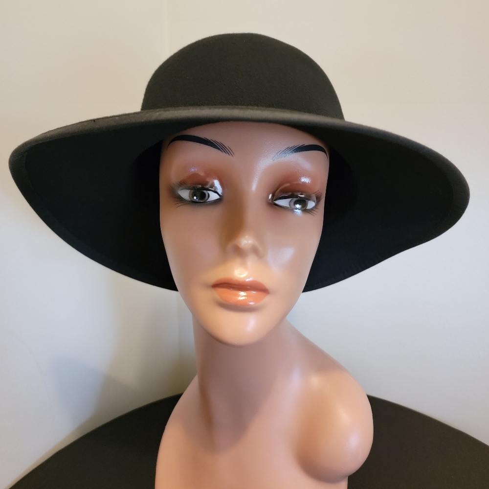J. Crew 100% Wool Fedora Black Size XL 23"‎